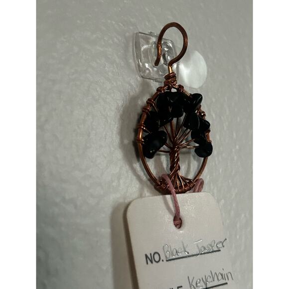Handmade Copper and Serpentine Crystal Tree of life 3.5x2” Wall Decor - Picture 3 of 5